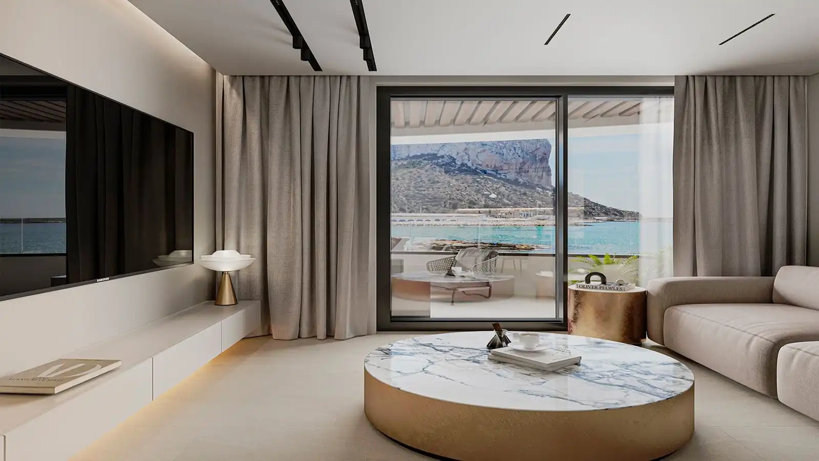 Sala de estar de Apartamento en venta en Calpe / Calp con Aire acondicionado, Calefacción y Terraza