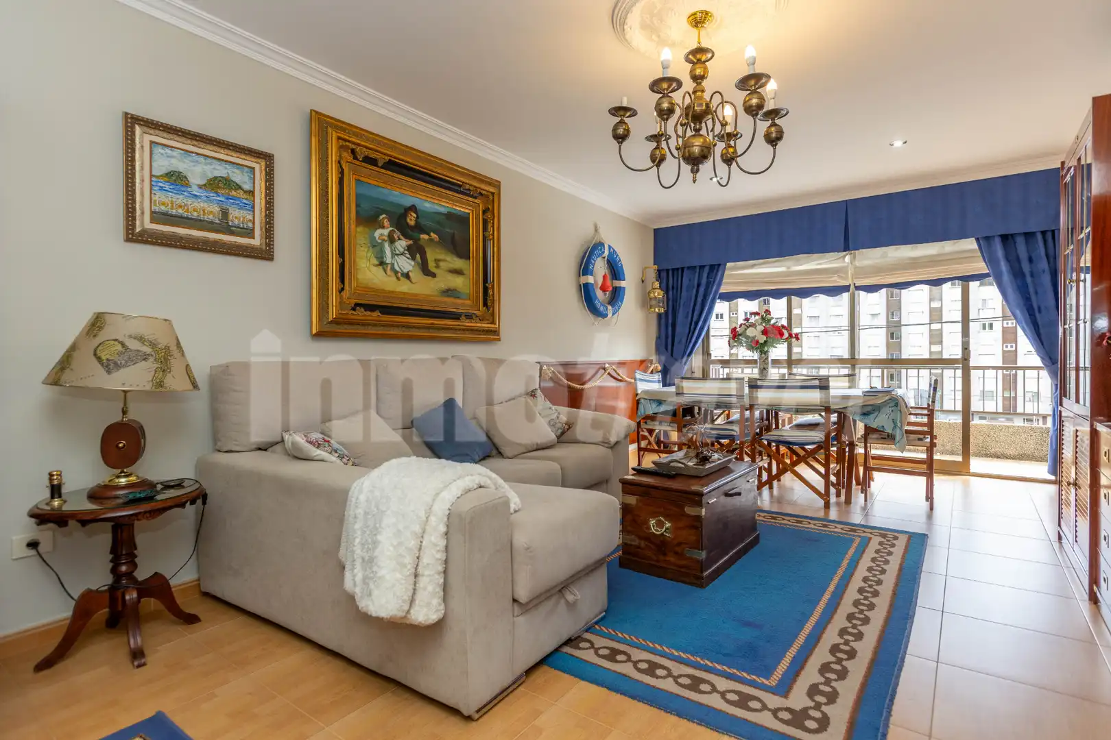 Wohnzimmer von Wohnung zum Verkauf in Sanxenxo mit Privatgarten, Terrasse und Möbliert