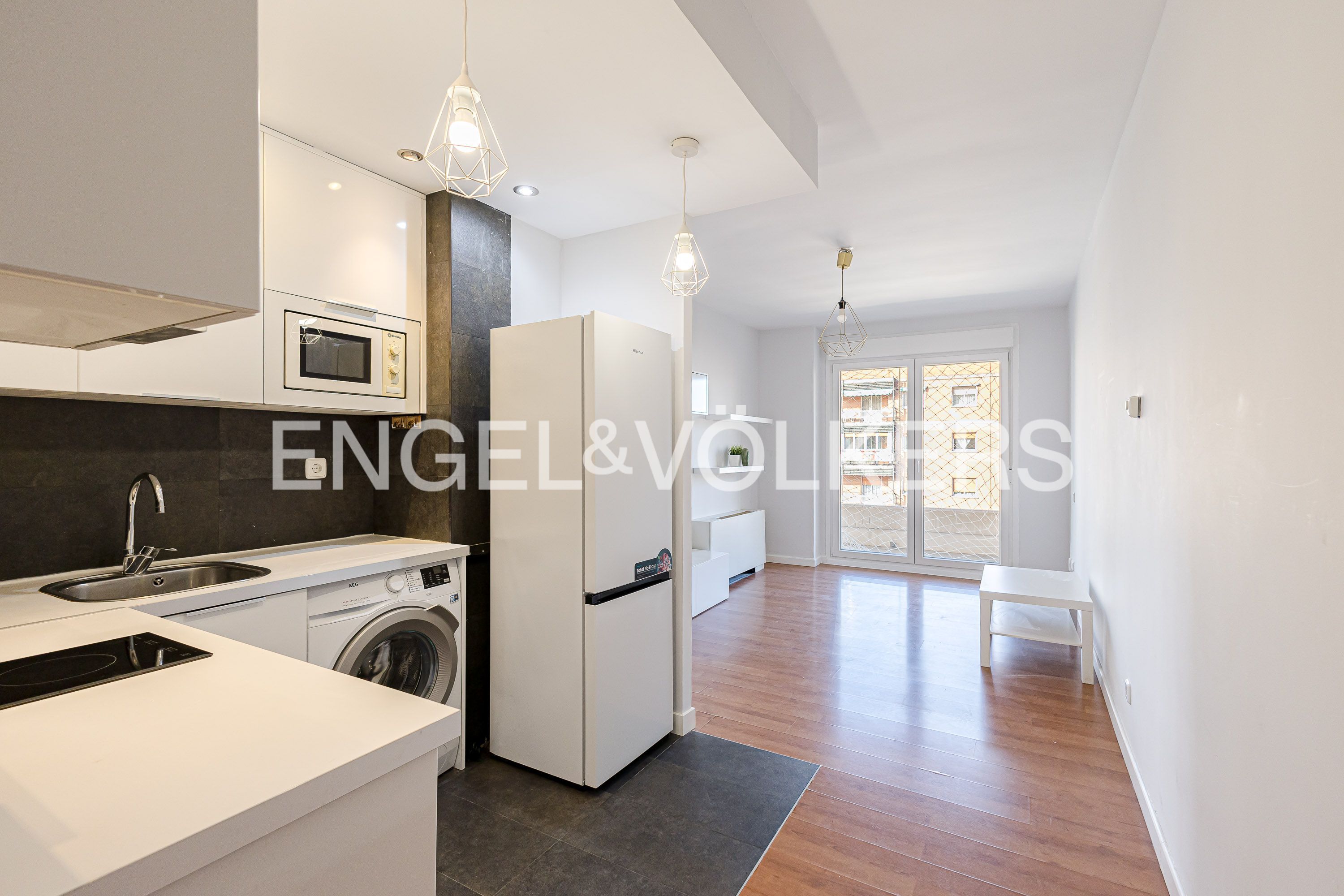Kitchen of Apartment to rent in  Madrid Capital  with Air Conditioner, Heating and Terrace