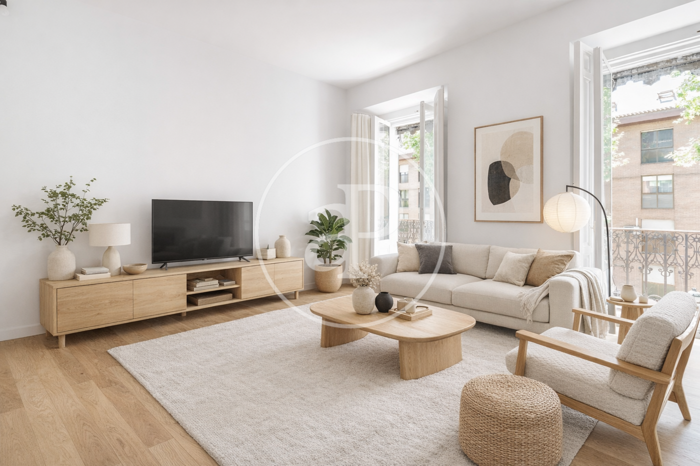 Living room of Flat for sale in  Madrid Capital  with Air Conditioner, Heating and Balcony