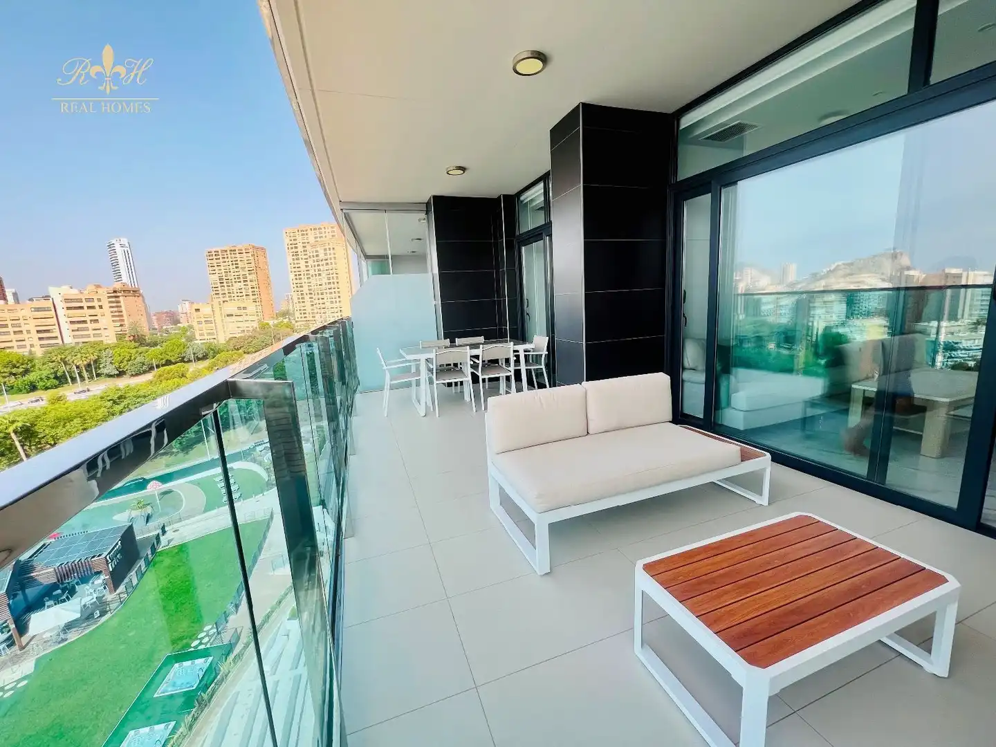 Terrasse von Wohnung zur Miete in Benidorm mit Heizung, Terrasse und Schwimmbad