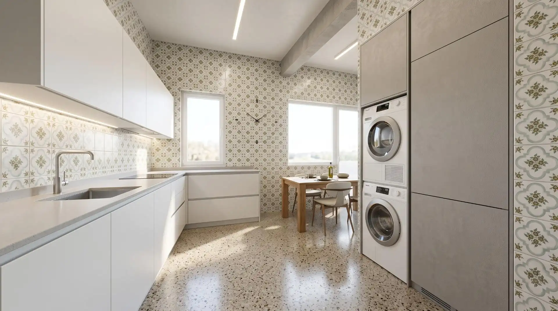 Cocina de Casa adosada en venta en Sanlúcar la Mayor con Aire acondicionado, Calefacción y Terraza