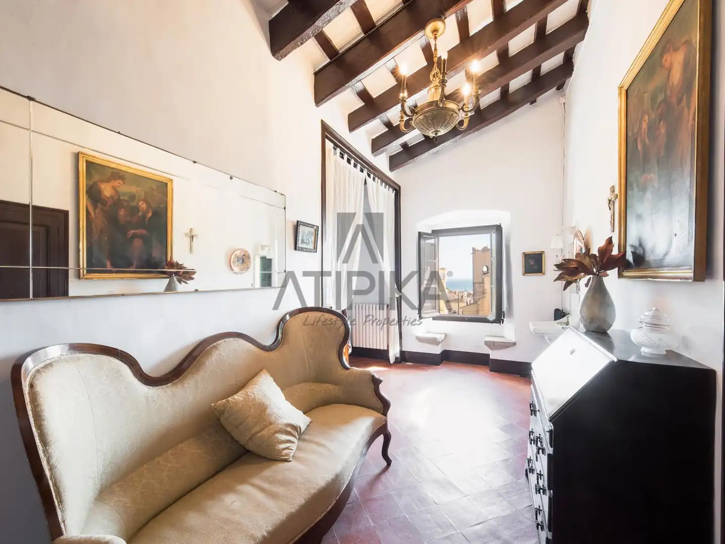 Sala de estar de Finca rústica en venta en Cabrera de Mar con Calefacción, Terraza y Trastero