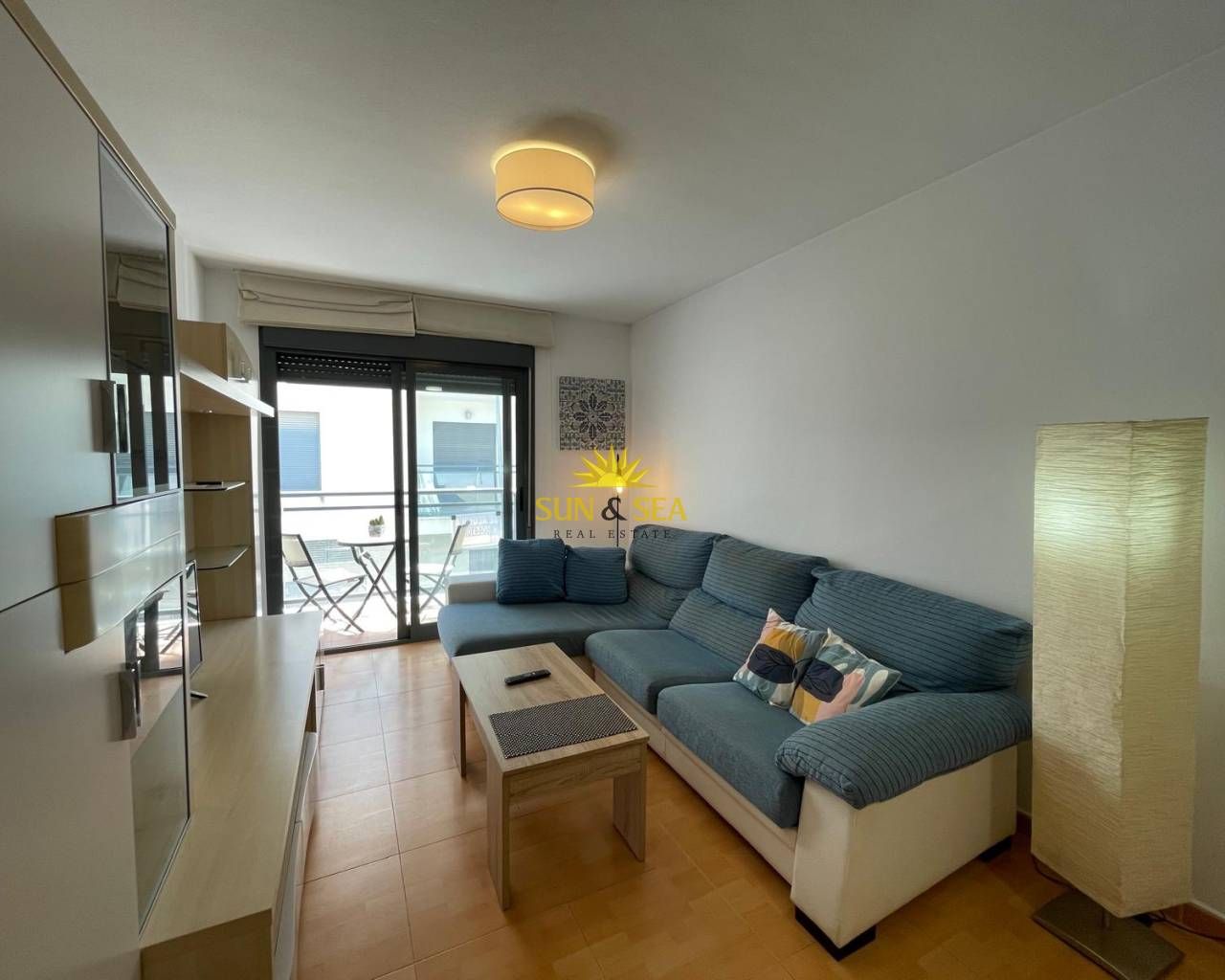 Sala d'estar de Apartament de lloguer en San Javier amb Aire condicionat, Calefacció i Piscina