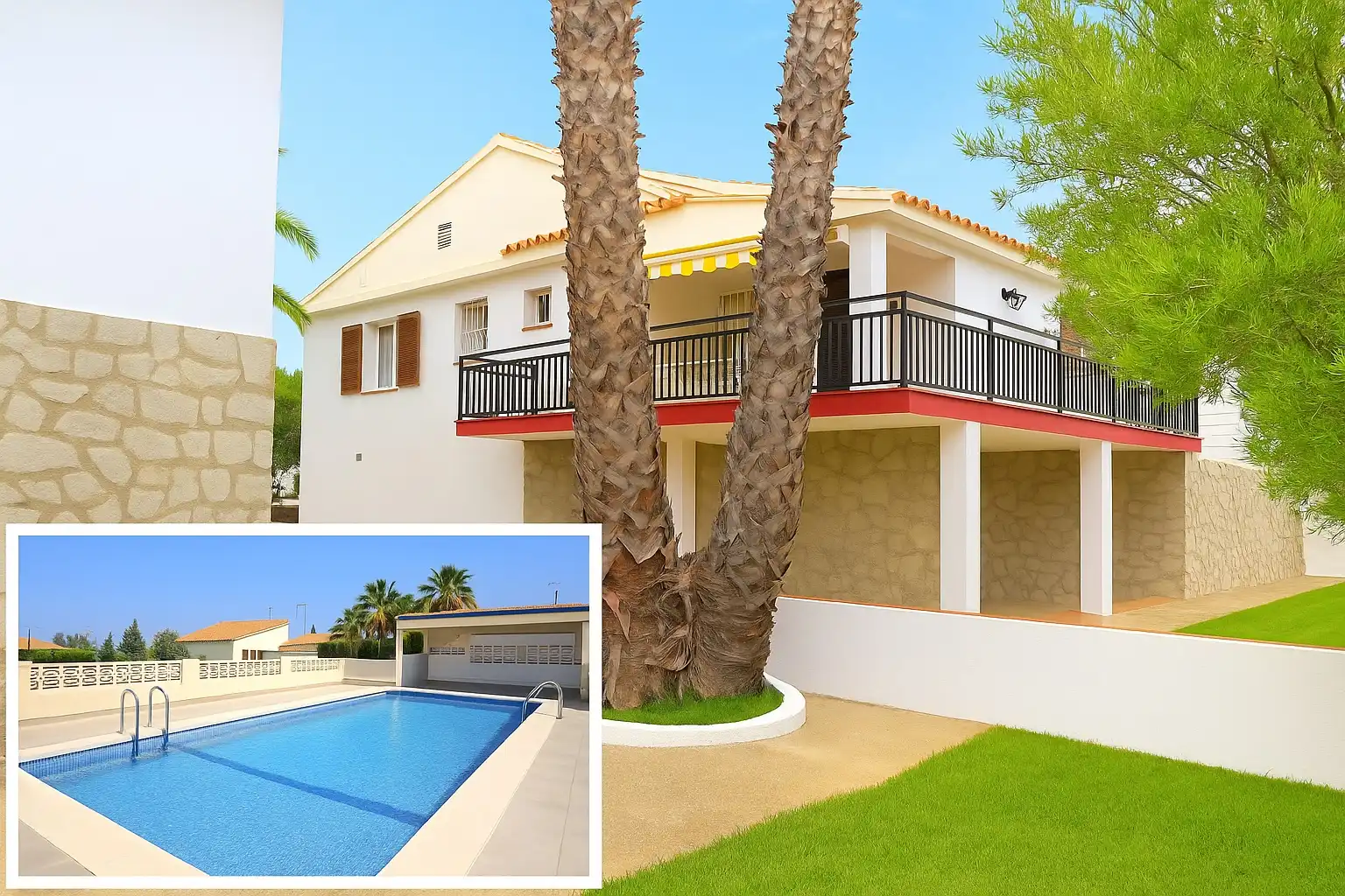 Schwimmbecken von Haus oder Chalet zur Miete in Peñíscola / Peníscola mit Privatgarten, Terrasse und Möbliert