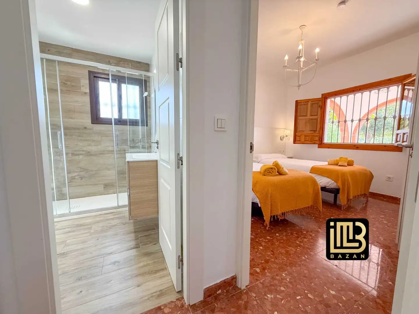 Schlafzimmer von Wohnung zum Verkauf in El Borge mit Klimaanlage, Heizung und Privatgarten