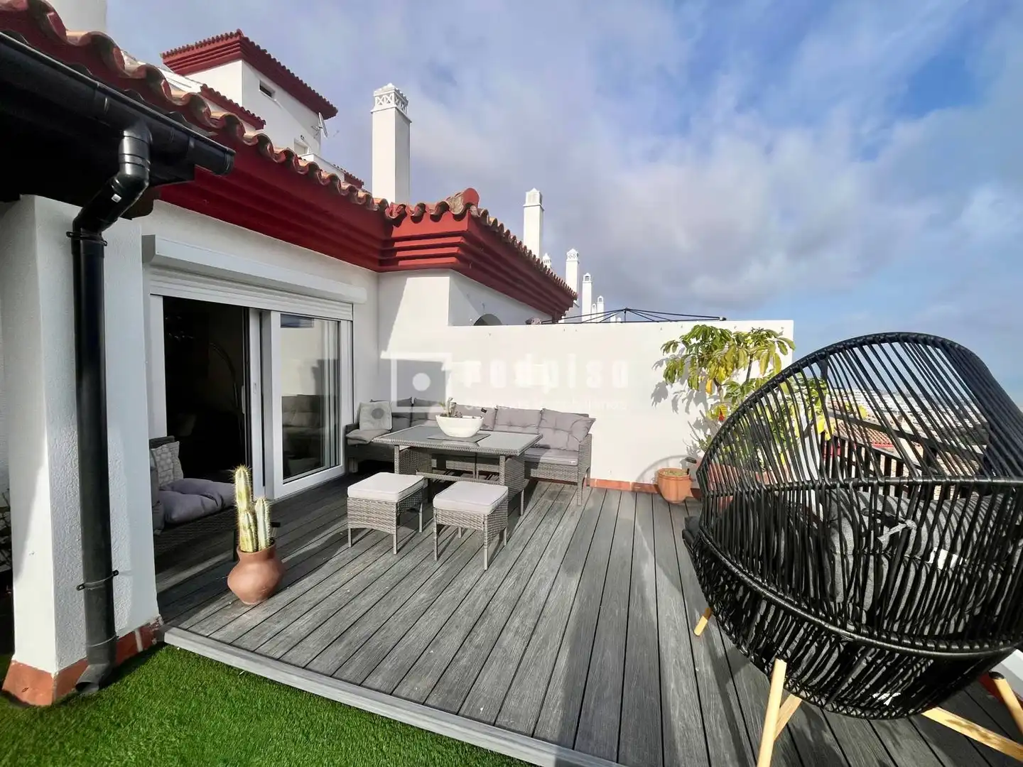 Terrasse von Dachboden zum Verkauf in Benalmádena mit Klimaanlage, Heizung und Privatgarten