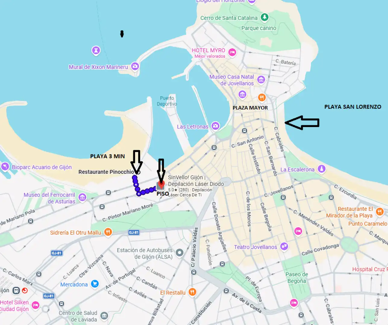 Vista exterior de Pis en venda en Gijón  amb Moblat