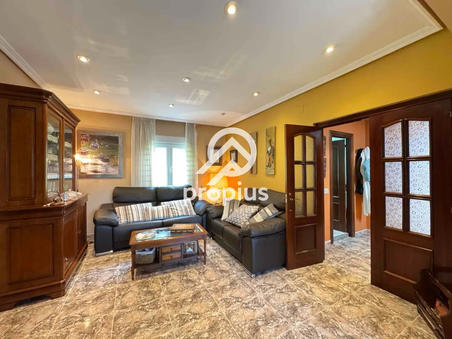 Living room of Houses for sale in Avilés  with Heating, Private garden and Parquet flooring