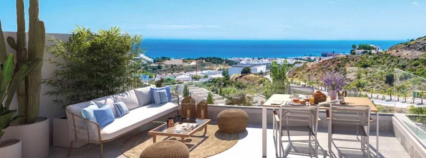Terrassa de Casa adosada en venda en Mijas amb Aire condicionat, Calefacció i Jardí privat