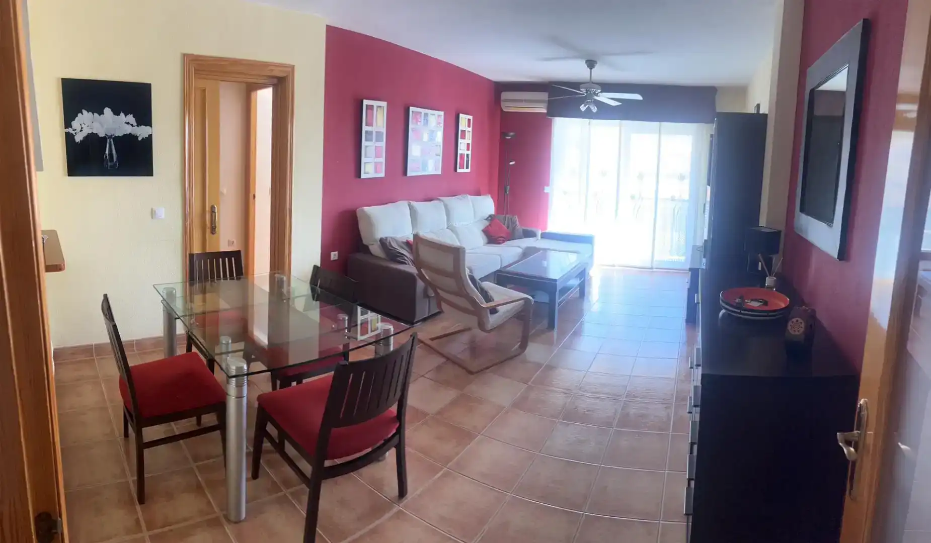 Sala de estar de Piso en venta en Roquetas de Mar con Aire acondicionado, Trastero y Piscina