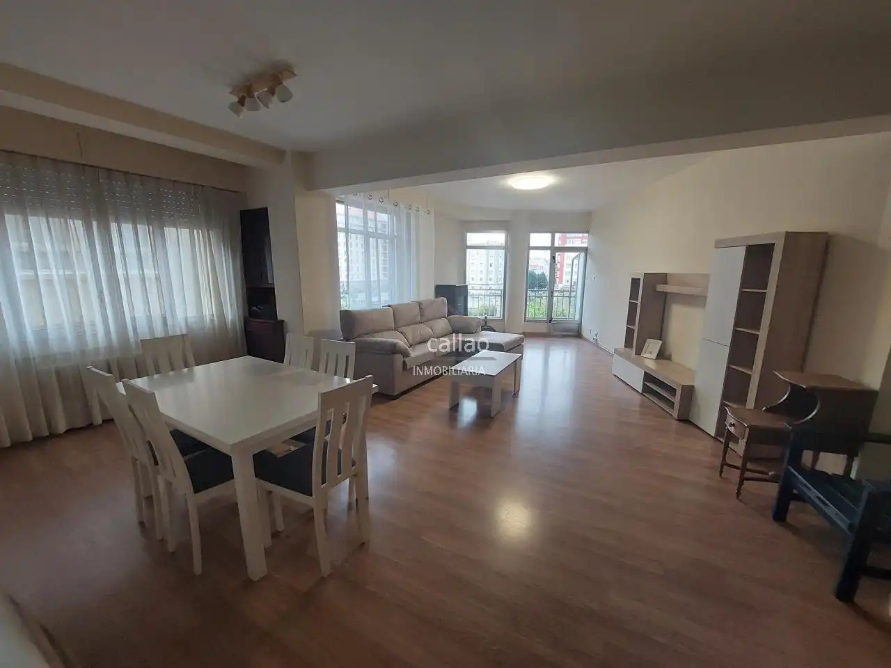 Living room of Flat for rent in Ferrol  with Heating, Furnished and Balcony