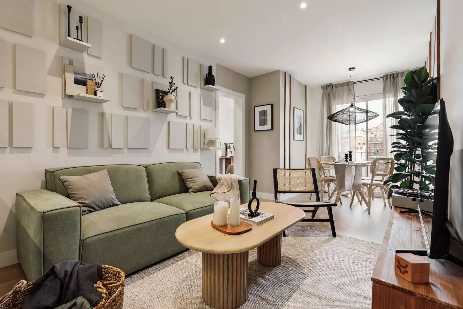 Living room of Apartments for share in Barcelona  with Air Conditioner, Terrace and Furnished