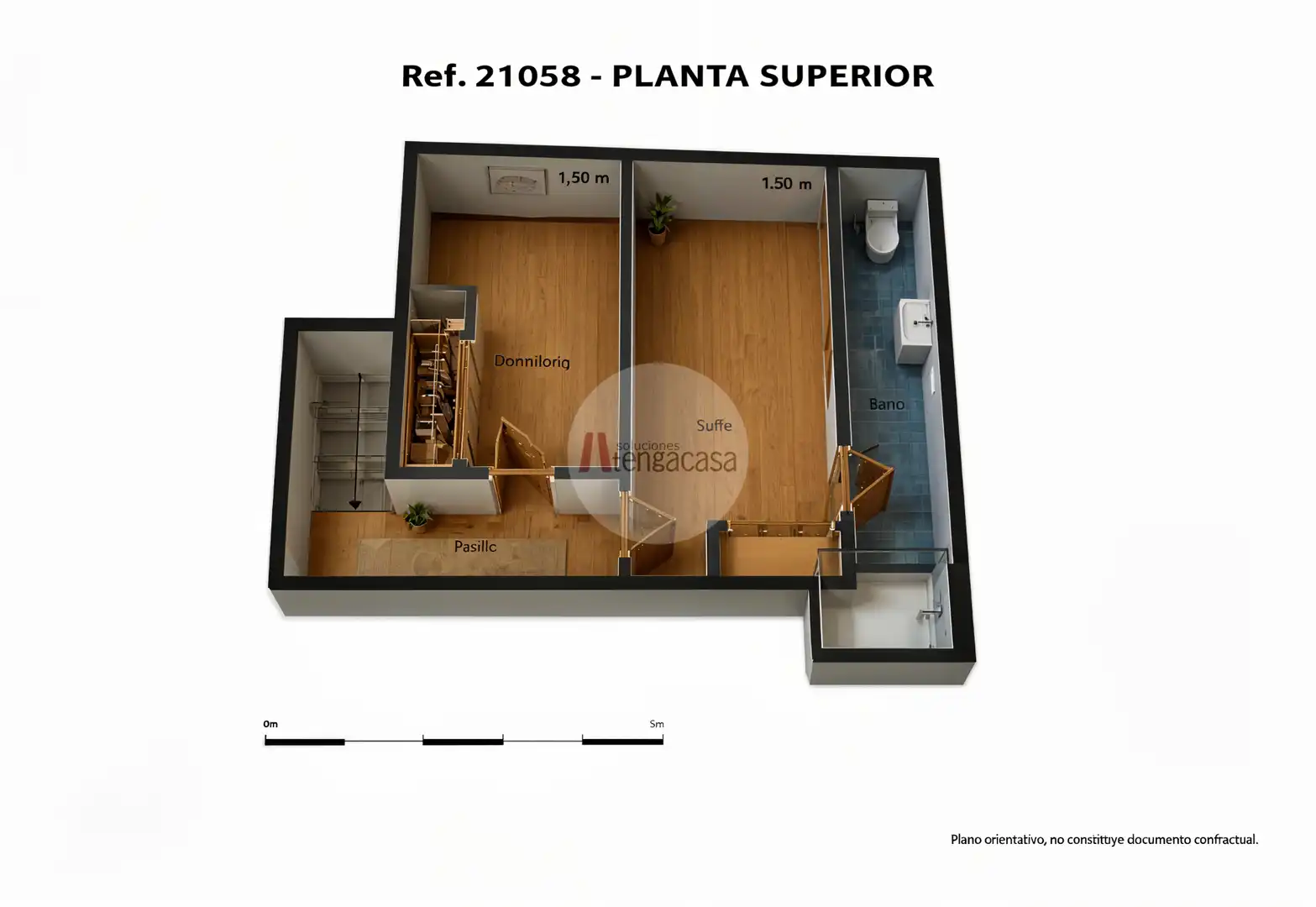 Attic for rent in Madrid  with Air Conditioner, Heating and Parquet flooring
