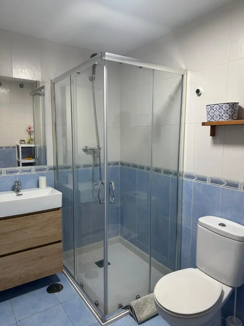 Bany de Apartament de lloguer en Almendralejo amb Aire condicionat, Moblat i Rentadora