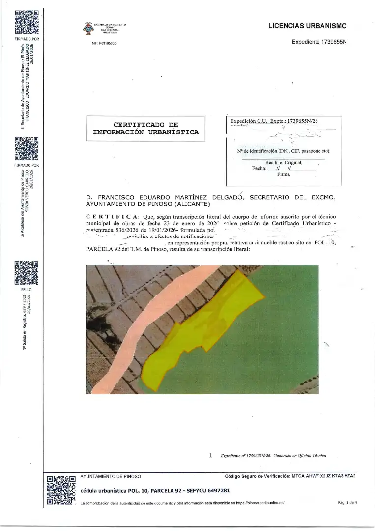 Terreno en venta en El Pinós / Pinoso