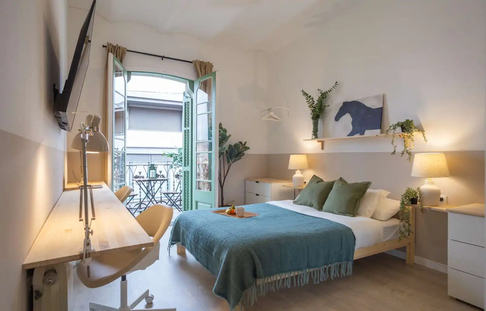Schlafzimmer von Wohnung zur untervermieten in  Barcelona Capital mit Klimaanlage, Heizung und Terrasse