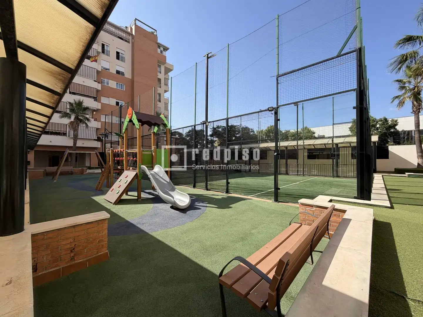 Terrasse von Wohnung zur Miete in Málaga mit Klimaanlage, Heizung und Privatgarten