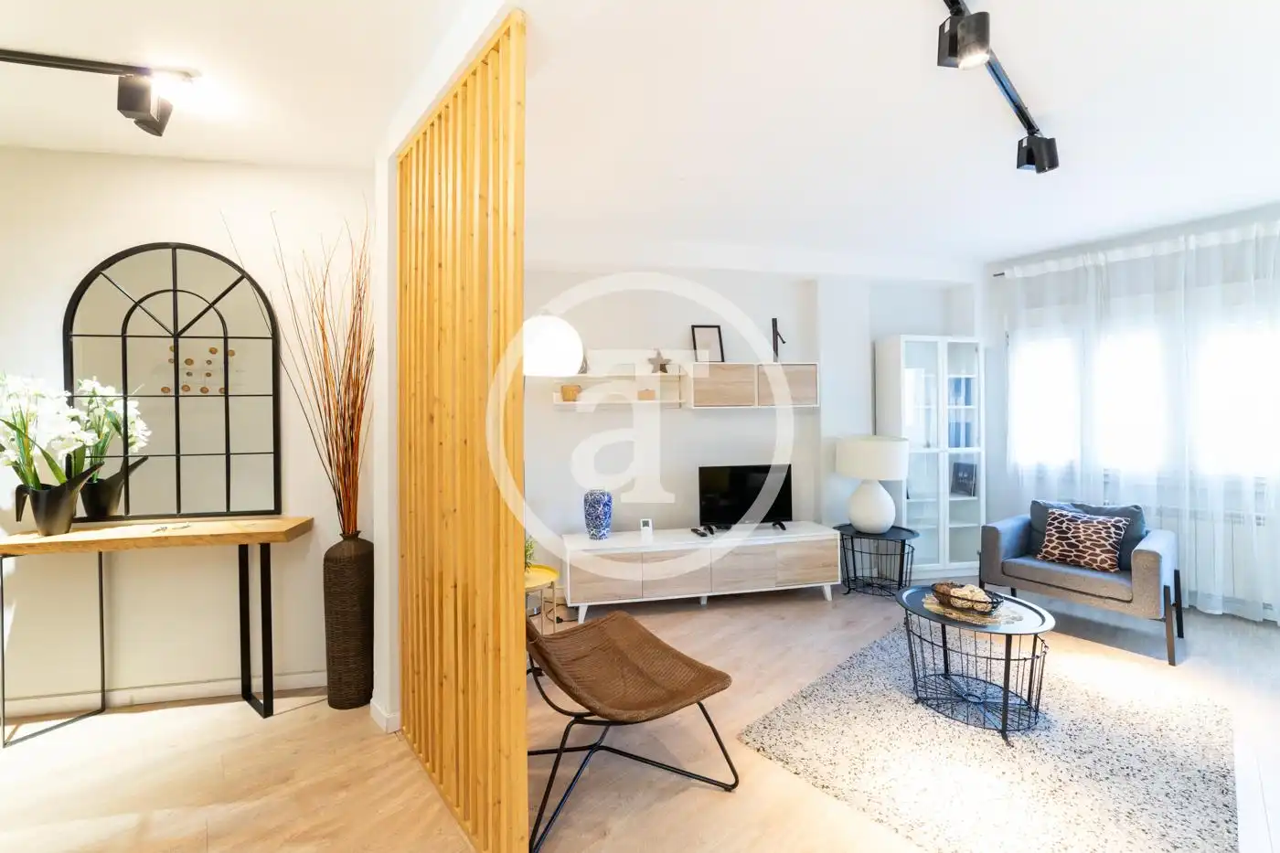Wohnzimmer von Wohnung zur Miete in Madrid mit Klimaanlage, Möbliert und Ofen