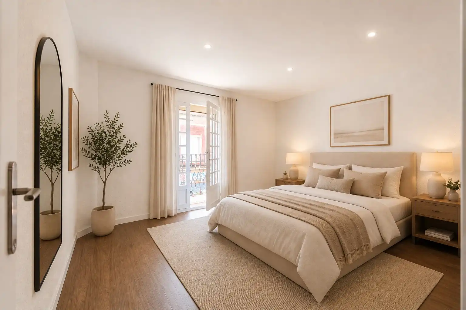 Schlafzimmer von Wohnung zum Verkauf in L'Hospitalet de Llobregat mit Parkett und Balkon