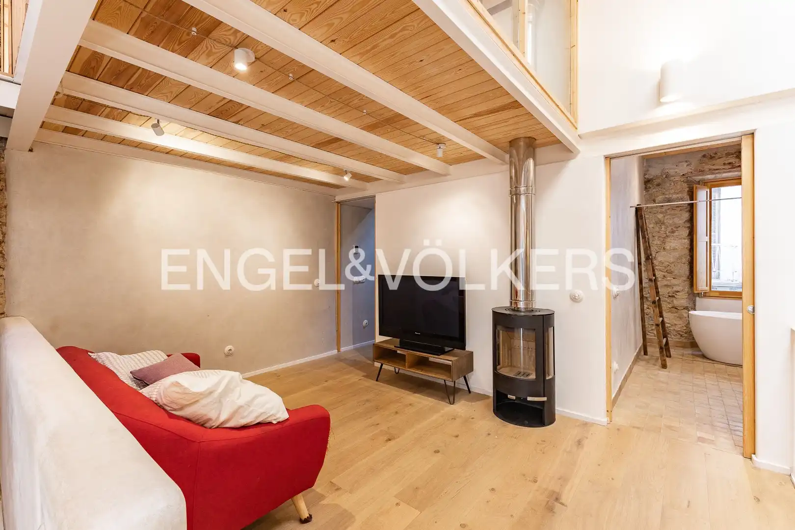 Living room of Houses for rent in Sant Pol de Mar  with Air Conditioner, Heating and Parquet flooring