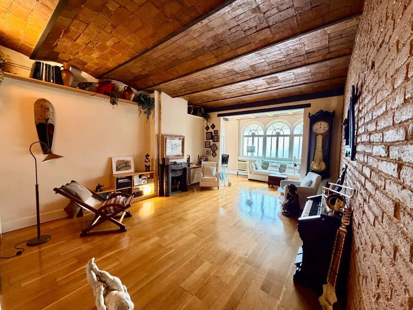 Sala d'estar de Àtic en venda en Barcelona amb Aire condicionat, Calefacció i Parquet
