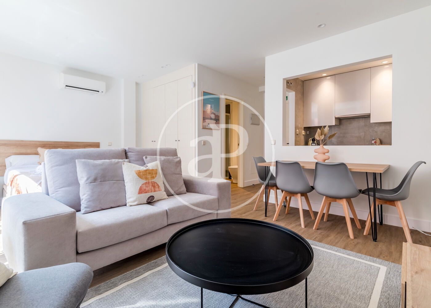 Living room of Flat to rent in  Madrid Capital  with Air Conditioner, Heating and Furnished