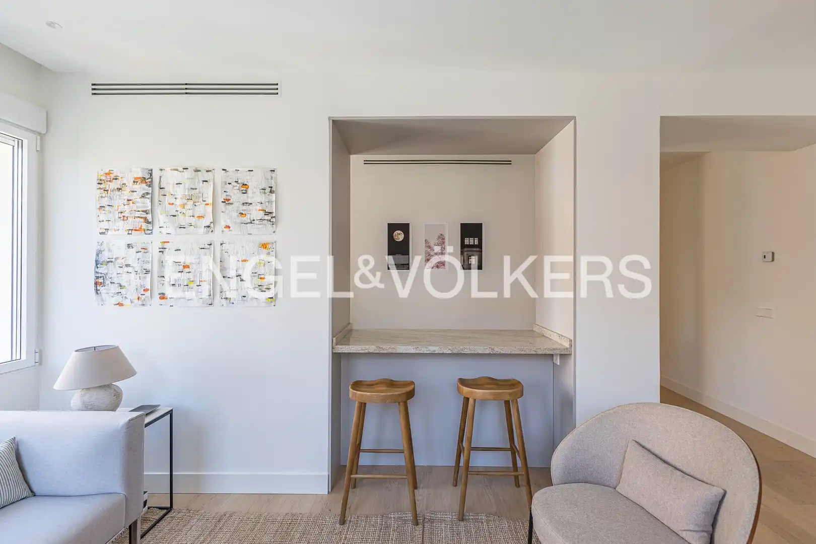 Wohnzimmer von Wohnung zur Miete in Madrid mit Klimaanlage, Heizung und Terrasse