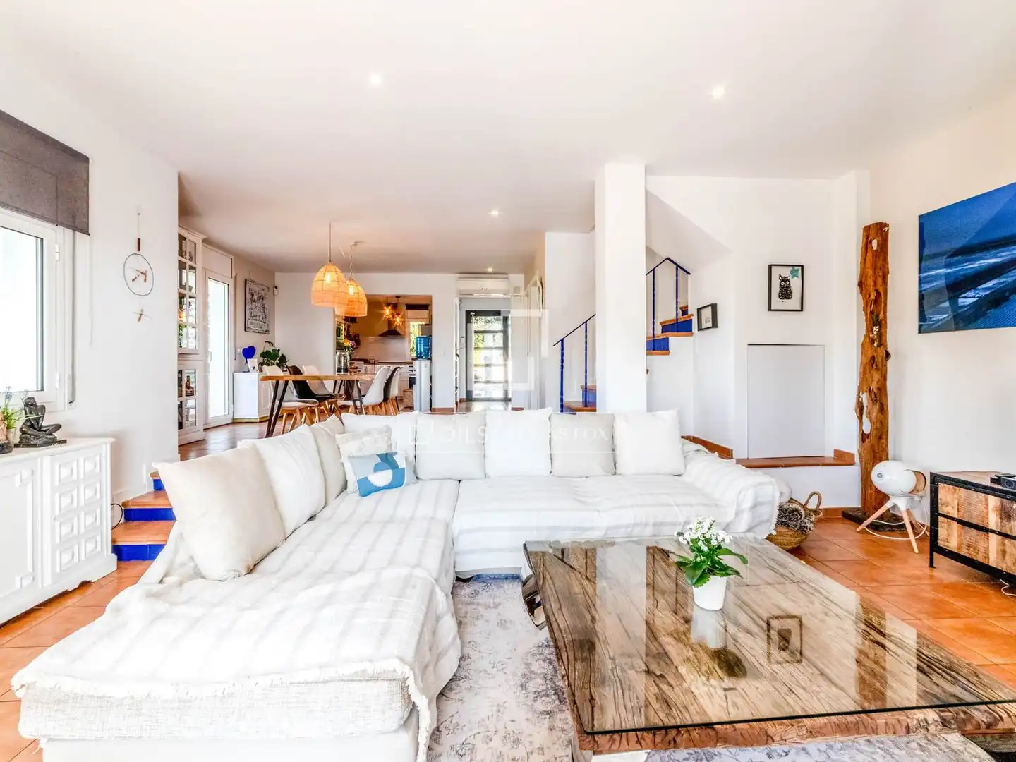 Sala d'estar de Casa o xalet en venda en Sant Pere de Ribes amb Aire condicionat, Jardí privat i Terrassa