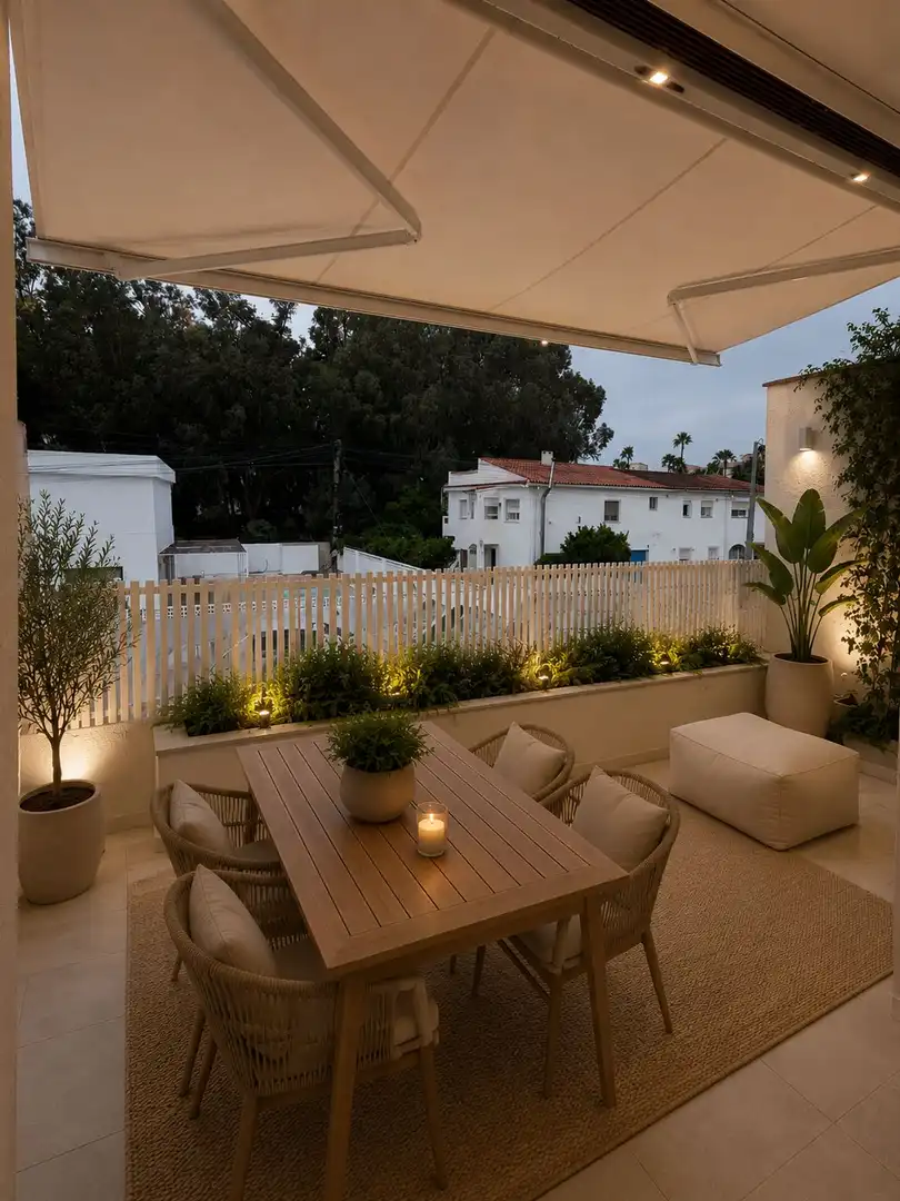 Terrassa de Casa adosada de lloguer en L'Alfàs del Pi amb Aire condicionat, Jardí privat i Terrassa