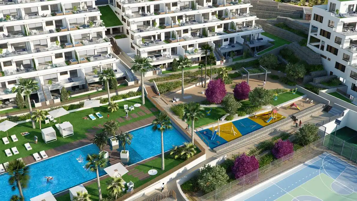 Vista exterior de Pis en venda en Finestrat amb Aire condicionat, Terrassa i Piscina comunitària