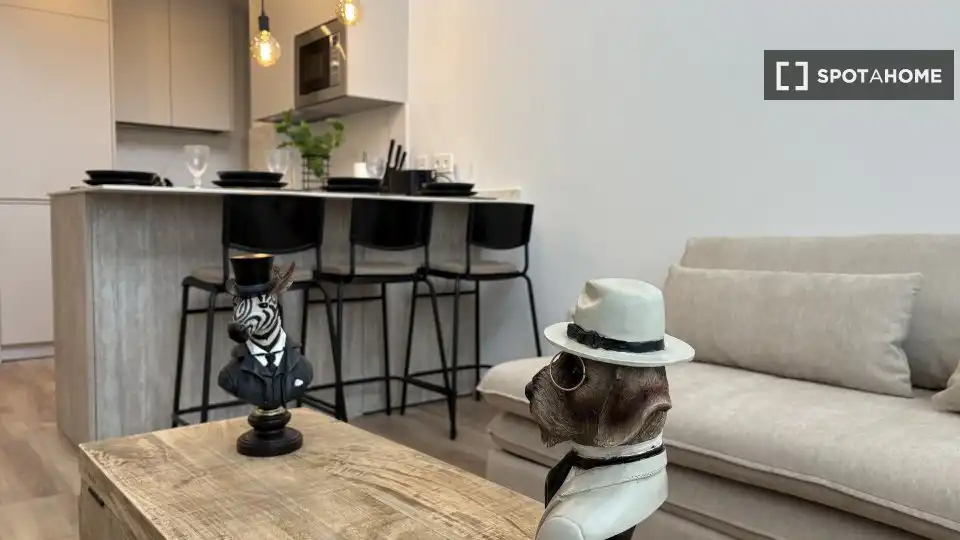 Living room of Flat for rent in Madrid  with Air Conditioner, Heating and Furnished