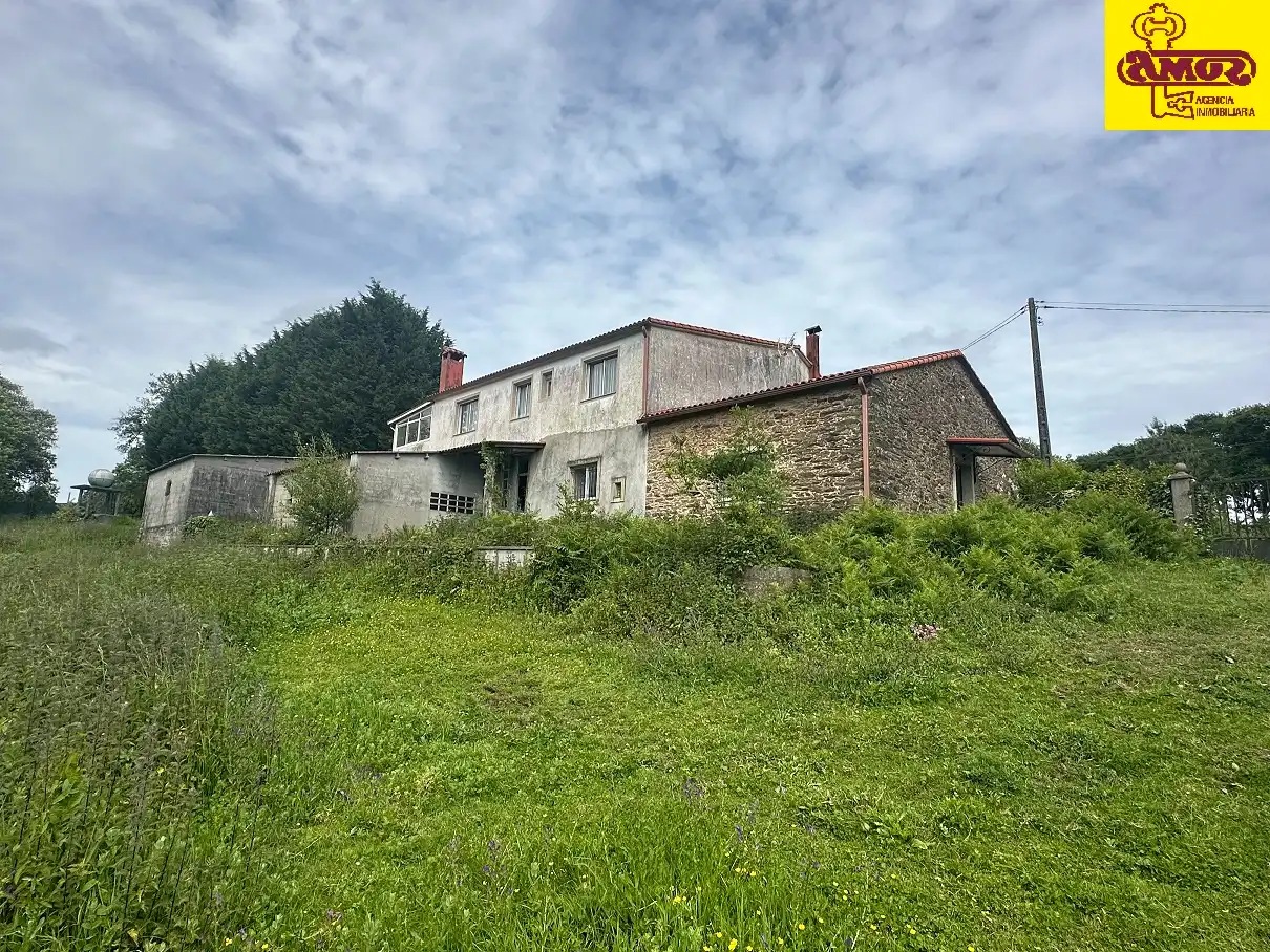 Vista exterior de Casa o chalet en venta en O Pino  con Jardín privado, Terraza y Amueblado
