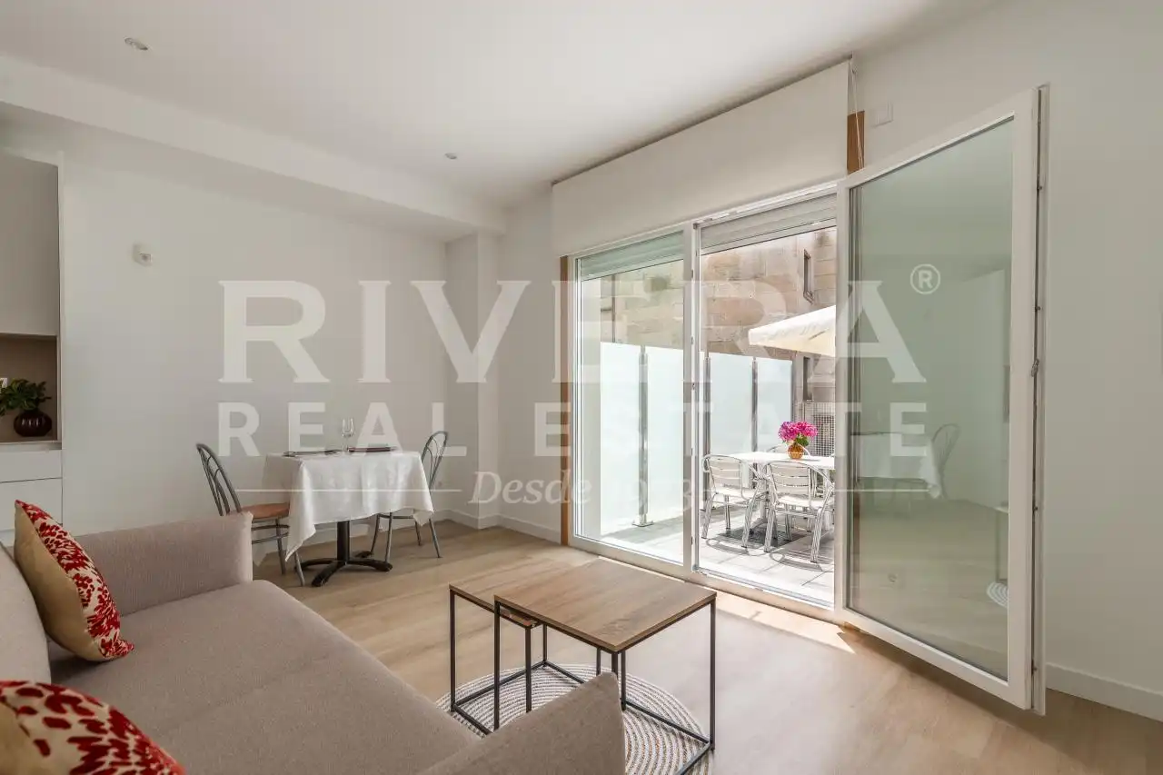 Sala de estar de Apartamento en venta en Sanxenxo con Aire acondicionado, Calefacción y Terraza