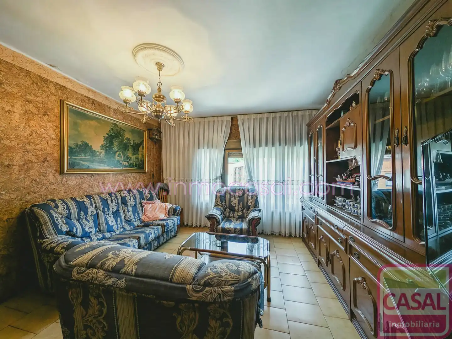 Sala de estar de Piso en venta en Mieres (Asturias) con Calefacción, Trastero y Amueblado