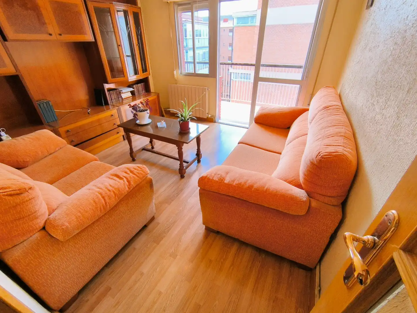 Living room of Flat for sale in Palencia  with Heating, Parquet flooring and Terrace