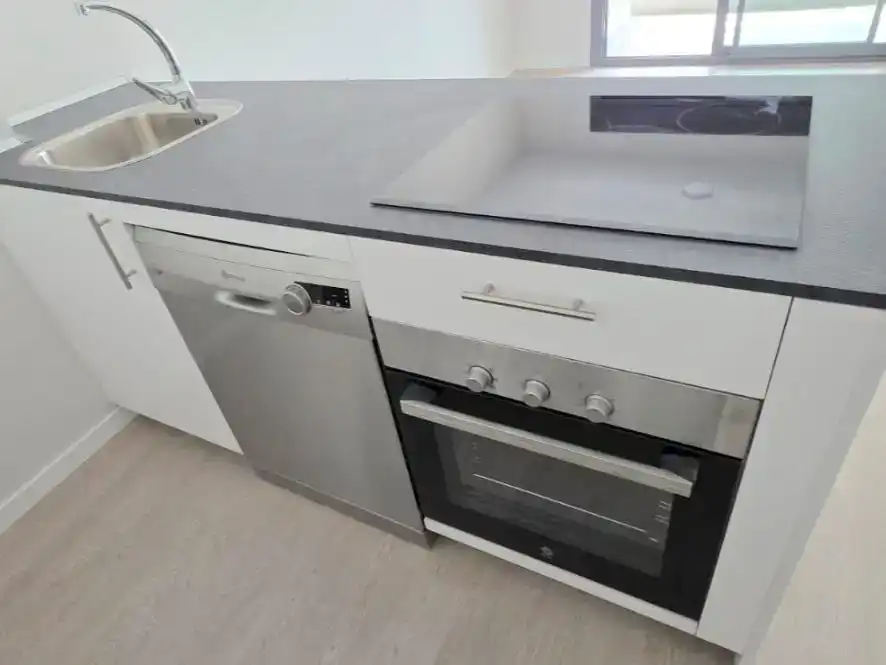 Kitchen of Flat for rent in Mijas  with Air Conditioner, Private garden and Storage room