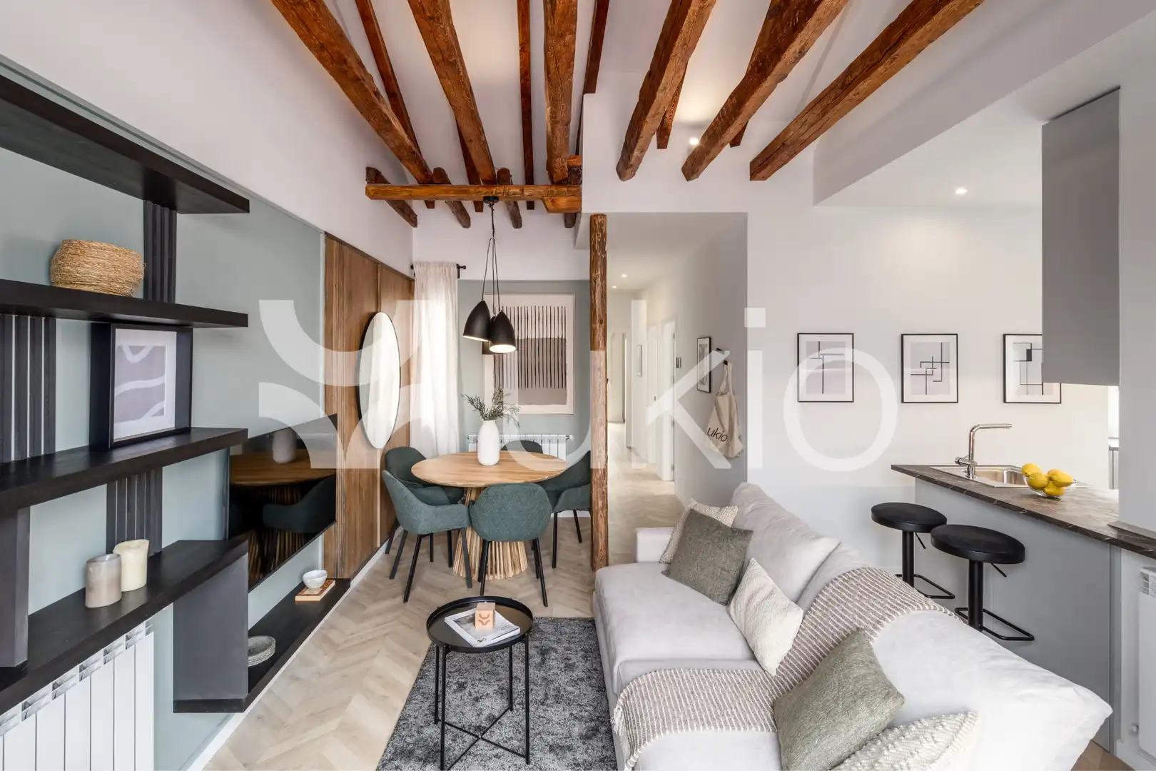Wohnzimmer von Wohnungen zur Miete in Madrid mit Klimaanlage, Heizung und Terrasse