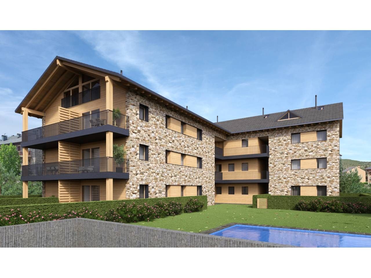 Exterior view of Duplex for sale in Bellver de Cerdanya  with Heating, Parquet flooring and Storage room
