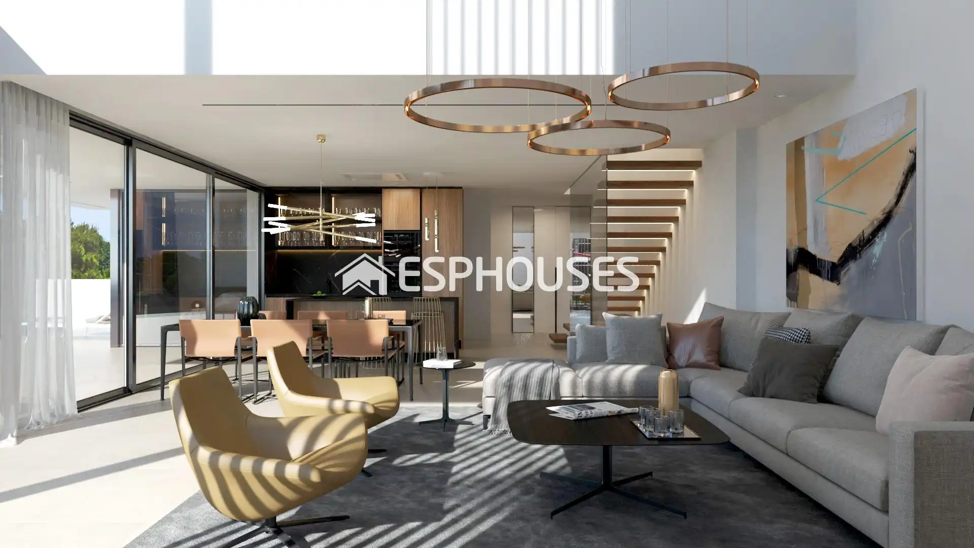 Wohnzimmer von Haus oder Chalet zum Verkauf in Finestrat mit Klimaanlage, Heizung und Abstellraum