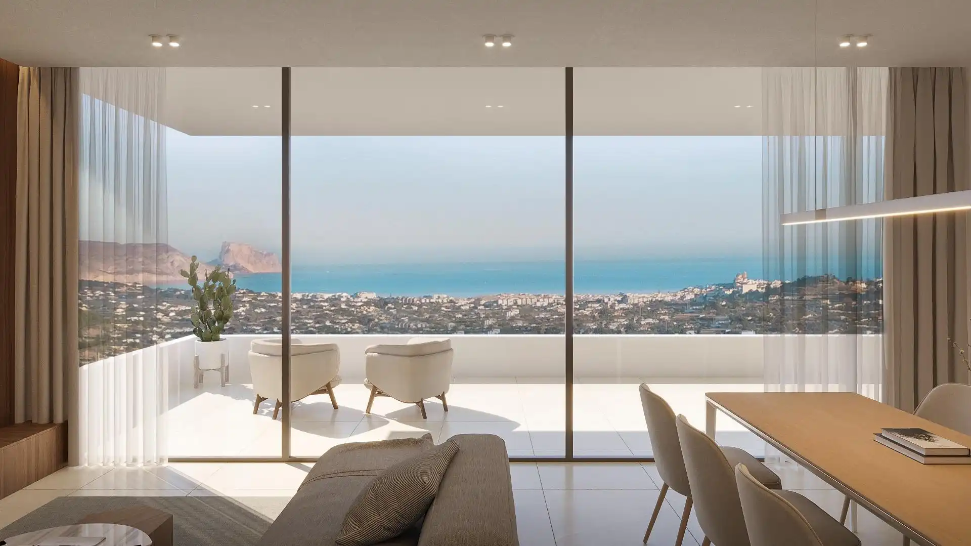 Sala d'estar de Apartament en venda en La Nucia amb Aire condicionat, Jardí privat i Terrassa