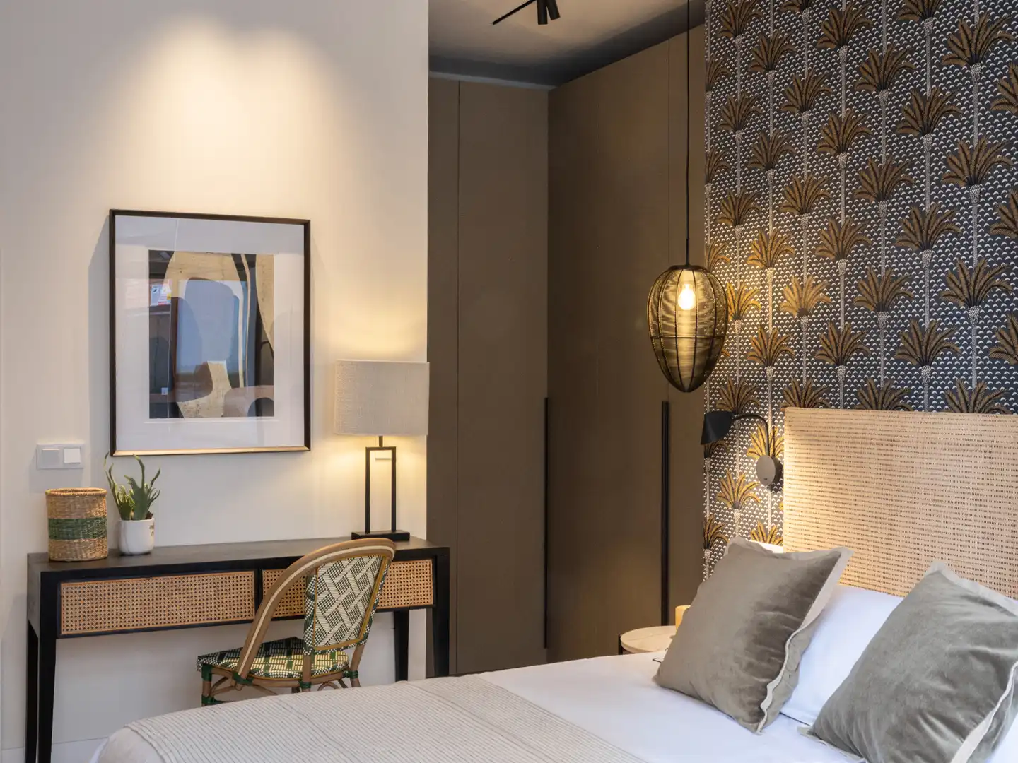 Habitación de Apartamento de alquiler en Málaga con Aire acondicionado y Amueblado