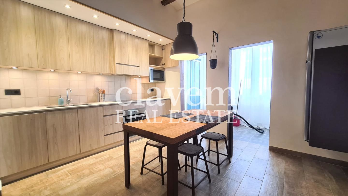 Kitchen of Flat for sale in  Barcelona Capital  with Air Conditioner, Furnished and Balcony