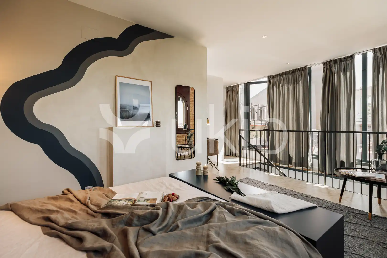 Dormitori de Apartament de lloguer en Barcelona amb Aire condicionat, Calefacció i Terrassa