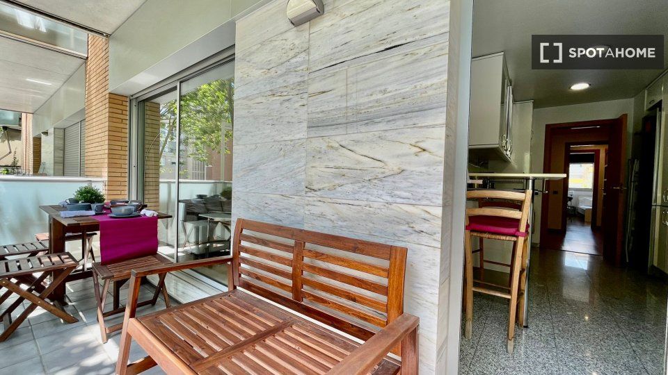Terrace of Flat to rent in  Barcelona Capital  with Air Conditioner, Heating and Furnished