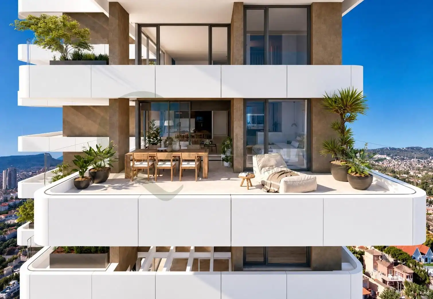 Terraza de Piso en venta en Calpe / Calp con Calefacción, Jardín privado y Terraza