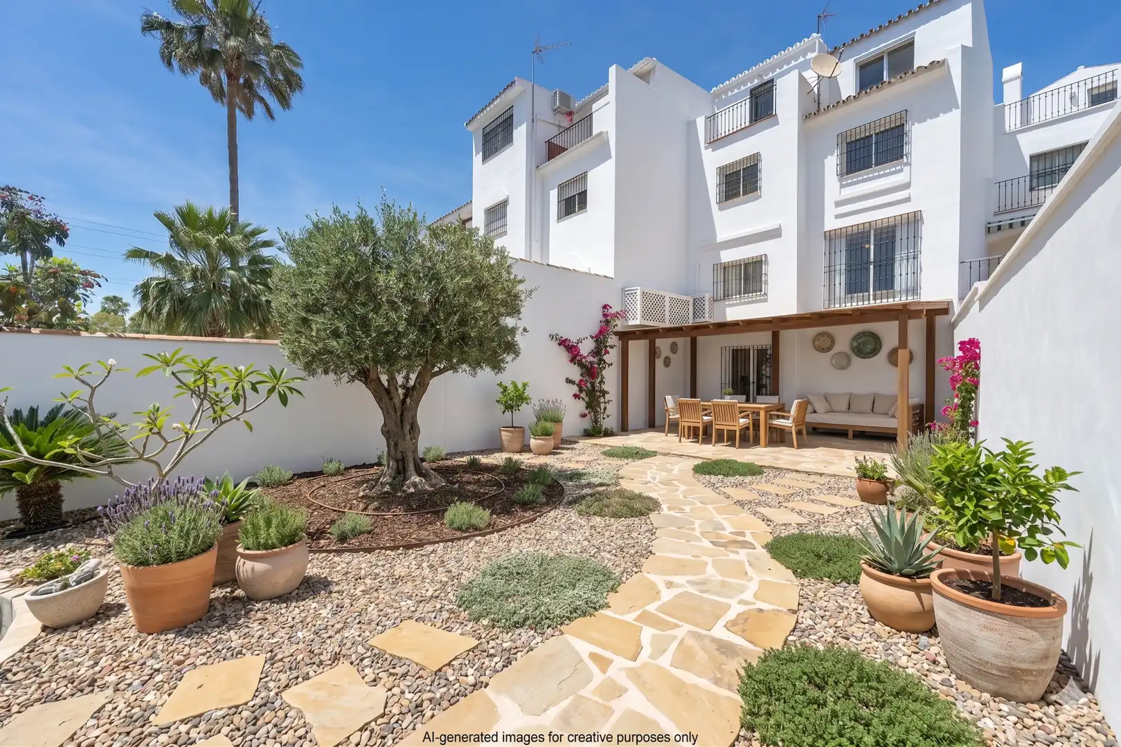Jardín de Casa adosada en venta en Mijas con Aire acondicionado, Jardín privado y Terraza