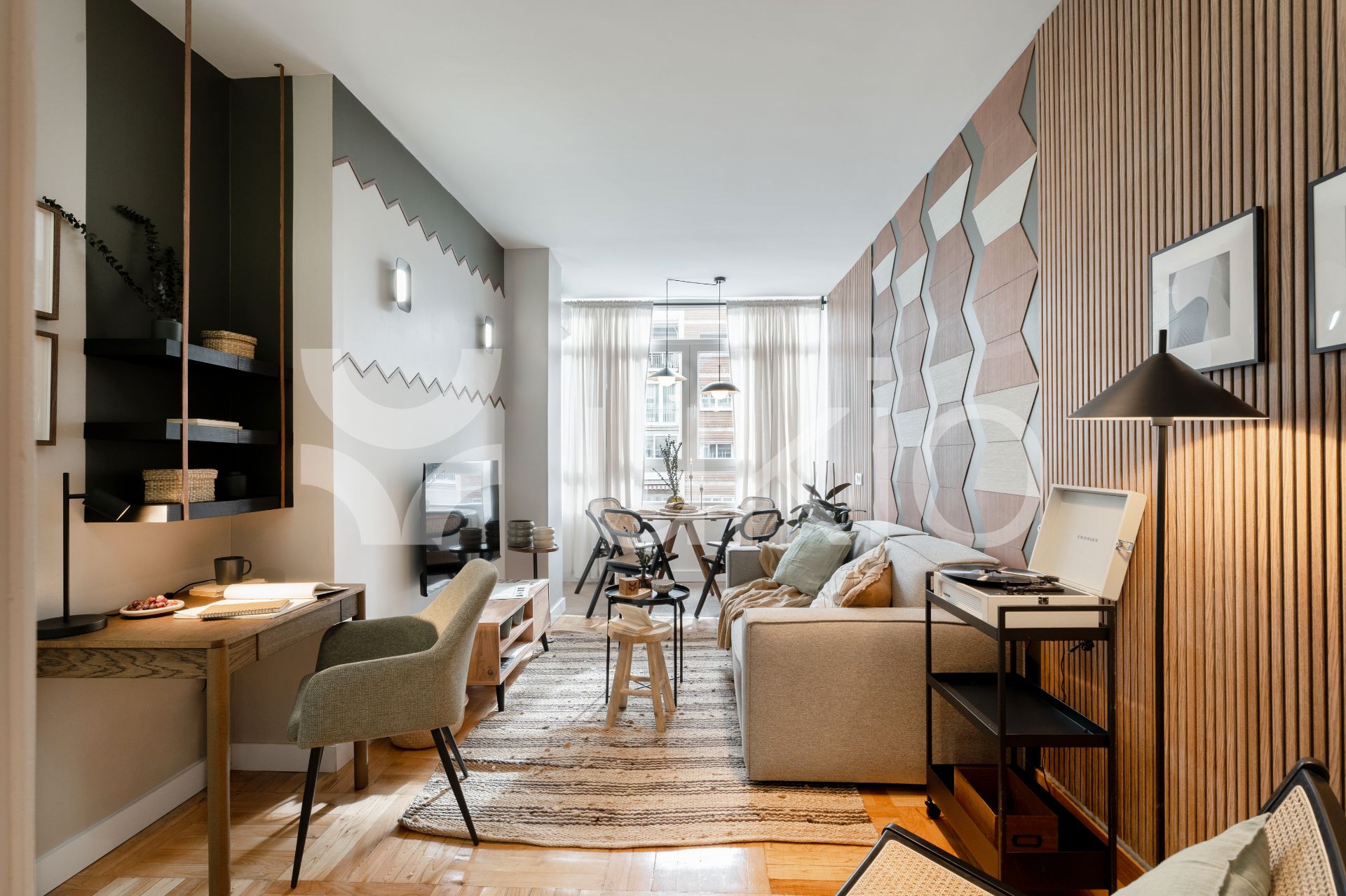 Living room of Apartment to rent in  Madrid Capital  with Air Conditioner, Heating and Furnished