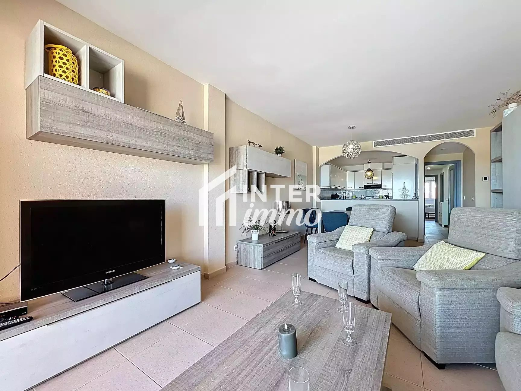 Sala de estar de Apartamento en venta en Empuriabrava con Aire acondicionado, Calefacción y Terraza