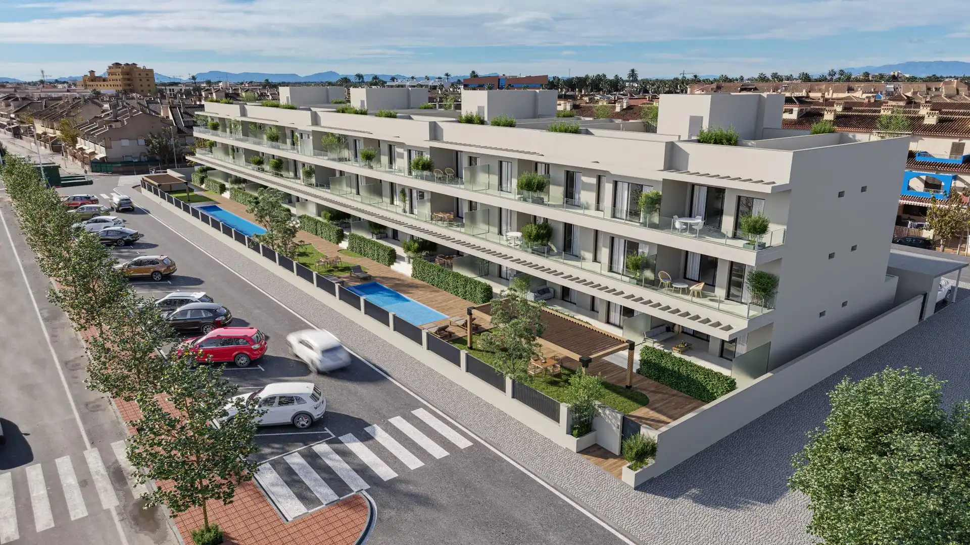 Vista exterior de Planta baja en venta en Los Alcázares con Terraza y Piscina